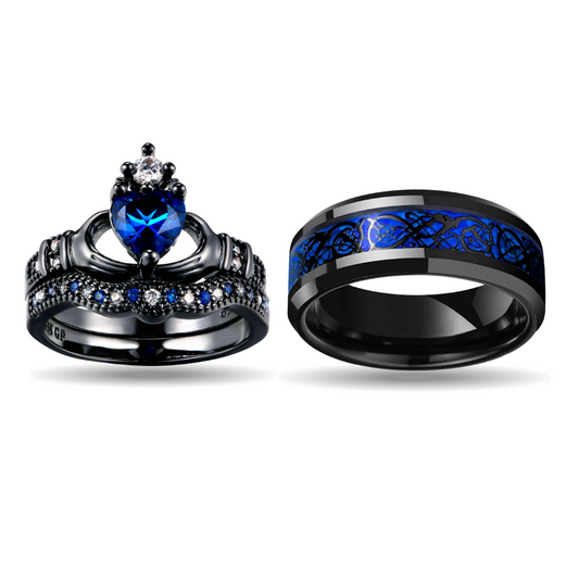 Bluefire Eternity Promise Ring Set