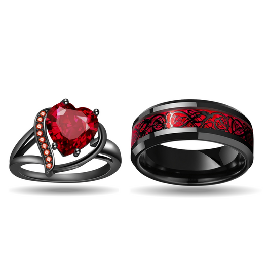 Eternal Dragons Promise Ring Set