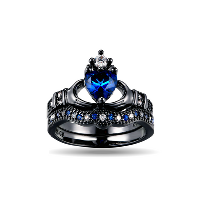 Bluefire Eternity Promise Ring Set